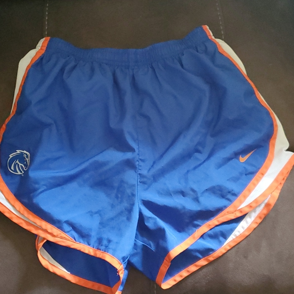 Dri-fit Nike shorts. Blue, orange and white